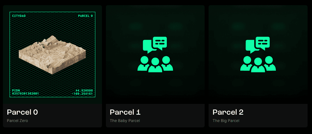 CityDAO Parcels as of September 18, 2022